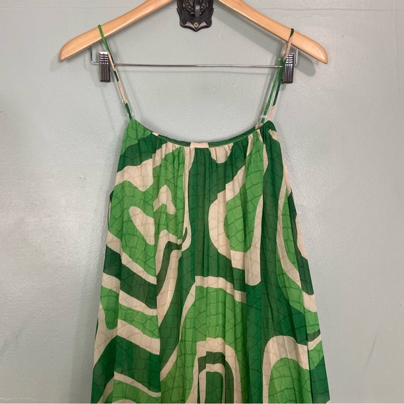 Farm Rio Tropical Boardwalk Maxi Dress Green Vacation Dress Medium - Picture 3 of 7